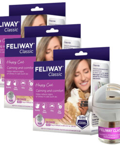 FELIWAY Classic Cat Diffuser Starter Kits 3-Pack 144 mL Total