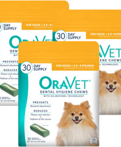 3-PACK OraVet Dental Hygiene Chews - XSmall up to 10lbs (90 Count)