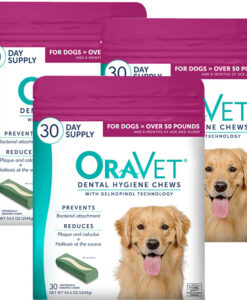 3-PACK OraVet Dental Hygiene Chews - Large Over 50 lbs (90 Count)